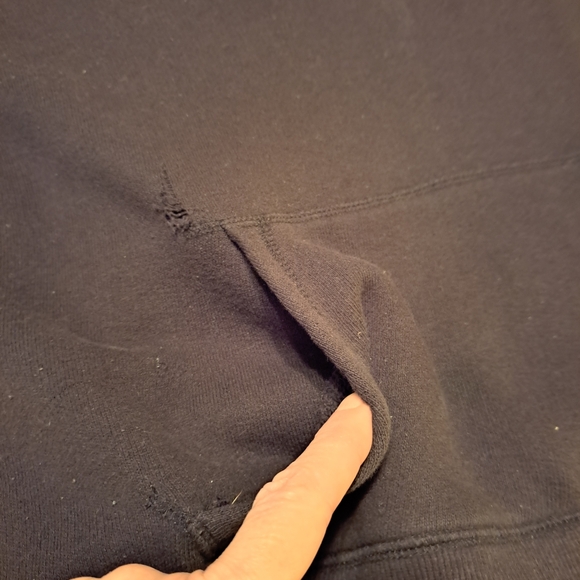 Joe Boxer Black Sweatshirt with White Drawstring,measurements listed - Picture 6 of 9